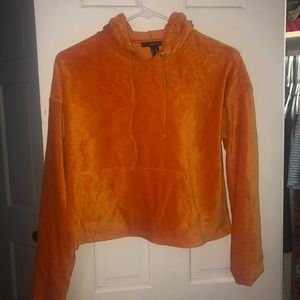 Bright orange soft cropped hoodie
